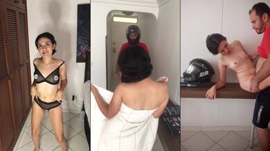 My horny neighbor comes in and fucks me on all fours