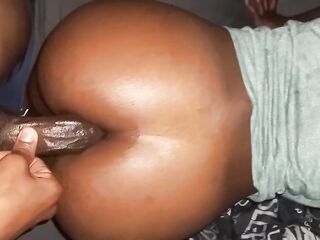 Black Small Teen Has Her first Anal Sex, Butt To Cunt.