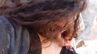 My girlfriend gets big cock in the Canyon