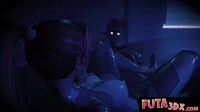 Horny Futanari Androids And Demons Pound Big Tits In Cyber Orgy
