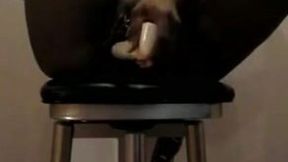 Black hoe poking wet vagina with dildo in amateur video
