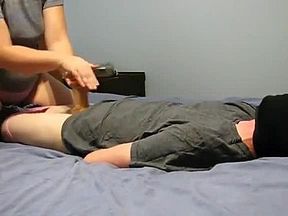 Stroking his chunky manhood