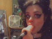 Trans femboy uses fuck machine