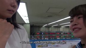 Japanese female employee tasked with breaking in a new lesbian