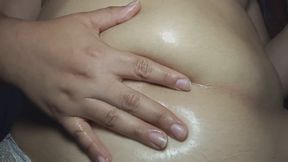 Shiny Chubby Belly. Oil Massage