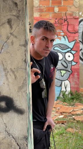 Caught Him Jerking off in the Ruins - I Watch, He Catches Me, and I Take It Deep