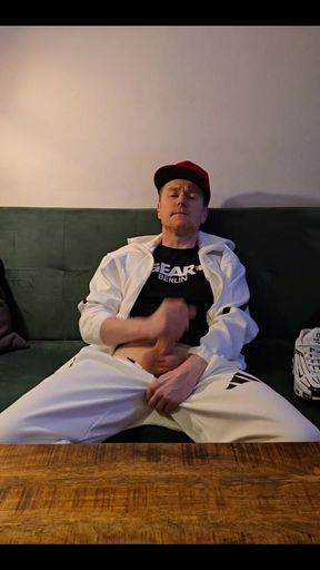 Fun in White Adidas Track Suit