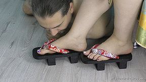 Mistress Natalia - Geta Sandals Licking (Full HD)