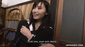 ”Asian Brunette Sucking Hard On A Heavy Shaft”