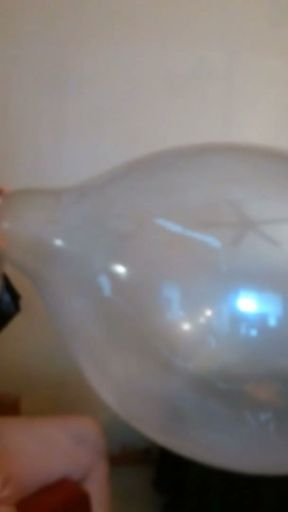Balloonbanger 80) Slow Blow, Jerk and Pop Used Tuf-Tex 24 inch Balloon   Clip 2