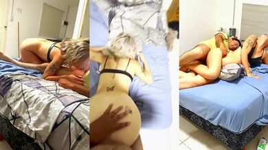 18-year-old blonde deepthroats old man’s huge load all over her face