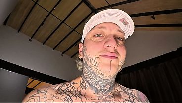 Accompanying my wife to work, she had rough sex with a tattooed actor - BTS