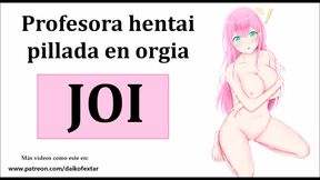 Eager student worships teacher's pussy in JOI hentai anime
