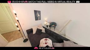Horny brunette Cherry Black fucks hard with her boyfriend in VR.