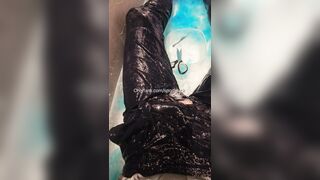 Tearing and jism in slime fitness clothes