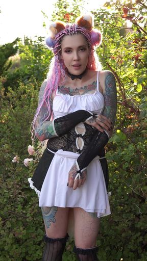 Can you handle my huge inked tits as your fox maid?