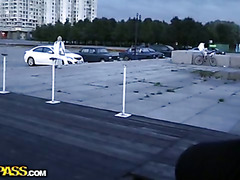 Real public fuck movie with sexy coed babe