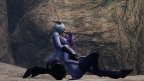 draenei girl on draenei girl action in a cave - warcraft porn parody