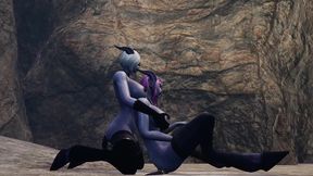 draenei girl on draenei girl action in a cave - warcraft porn parody