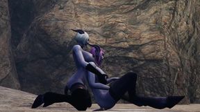 draenei girl on draenei girl action in a cave - warcraft porn parody