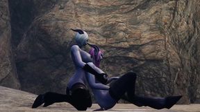 draenei girl on draenei girl action in a cave - warcraft porn parody