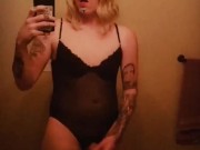Sexy crossdresser with Snapchat filter