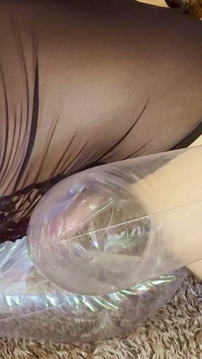 Real Male Moaning Orgasm Compilation - Cumming Hard in Transparent &amp; Regular Sex Dolls (With &amp; Without Condom)   Clip 2