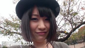 Hot Japanese girl +18 plays with toys in Tokyo park