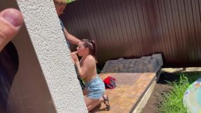 Caught Sucking Boyfriend in My Backyard! Busty Girl Exposed