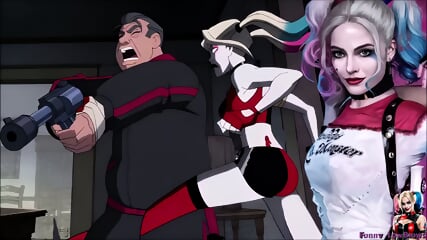 daddy ballbusted by HARLEY QUINN kick in the balls TV anime nutshot