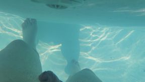 Water jet orgasm in pool