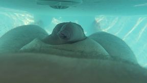 Water jet orgasm in pool