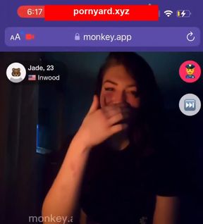 Slim teen gives a sloppy blowjob in public webcam flash