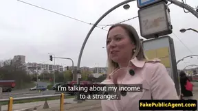 European pickedup beauty takes cum in mouth