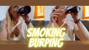 Smoking girl and Burping