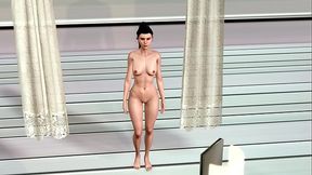 Sexy blonde shows off her perfect body and clean shaven young pussy