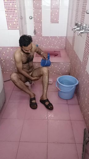 Indian young hairy man enjoy with friends