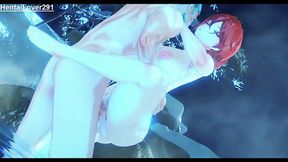 Himeko cogida en las aguas termales [Seru]