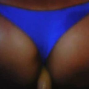 KellyCD666 More Blue thong and big ass for you with toy!