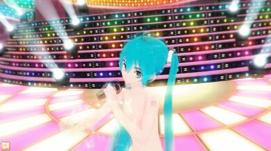 Hatsune Miku naked dances singing Vocaloid anime 3D hentai
