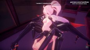 Enormous-breasted monster girl plays with your wang