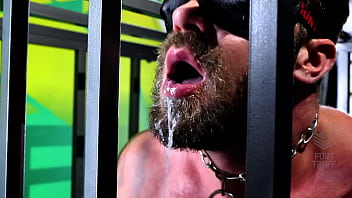 Caged, Blindfolded, and face fucked