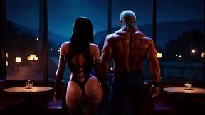 Animated 3D babe gets roughed up in dark hour with loud echoes