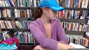 lesbian latina secretly stripping in college library showing big tits