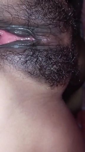 See how the husband stretched his beautiful wife's pussy by fucking her in doggy style.   Clip 1