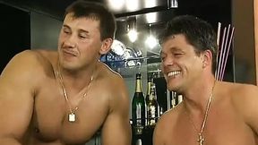 Three strong penises penetrate two slim German beauties