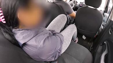 Backseat fingers driving her wild with his lips on hers