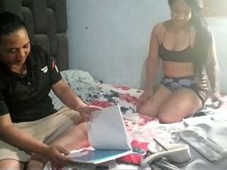 After class I go to my ally's abode to finish our homework and, whilst we're at it, have lesbo sex with her