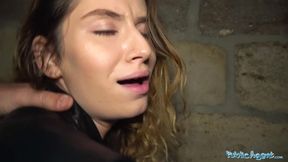 Public Sex Sexy Models nachts Öffentlichkeit Doggystyle Wand ficken