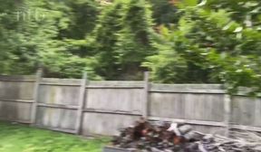 NTB IR Bkyrd Housewife fucks her friend in the backyard while her husband watches